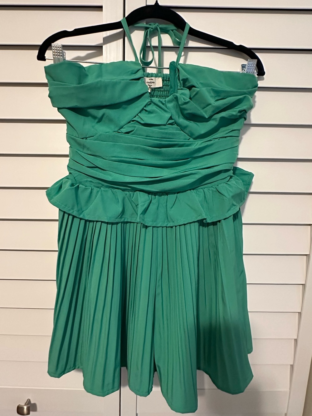 Halter-Neck Pleated Skort Dress